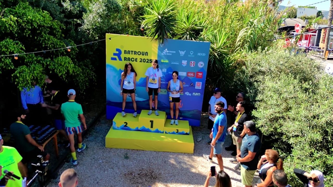 Girls 14–16 podium winners, Batroun Race 2025